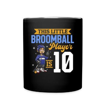 Broomball Player Kids 10th Birthday Broomball - Tasse einfarbig - Schwarz - Vorne