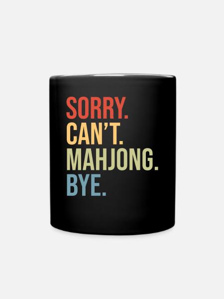 Geschenk für Mahjong Fans - Tasse einfarbig - Schwarz
