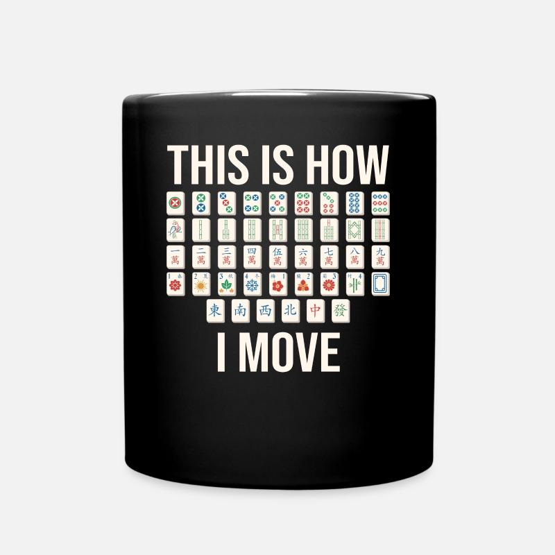 Geschenk für Mahjong Fans - Tasse einfarbig - Schwarz