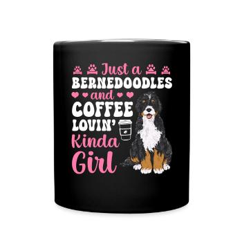 Bernedoodle Dog - Full Colour Mug - black - Front