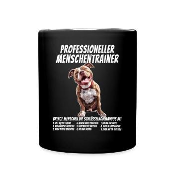 Professioneller Menschentrainer American Pitbull - Tasse einfarbig - Schwarz - Vorne