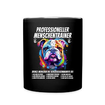 Professional Human Trainer Bulldog Dog - Full Colour Mug - black - Front