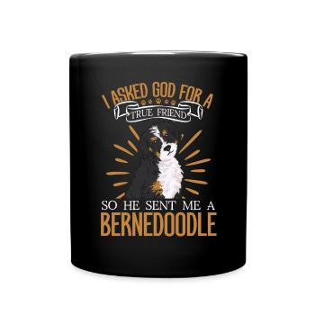 Bernedoodle Dog - Full Colour Mug - black - Front