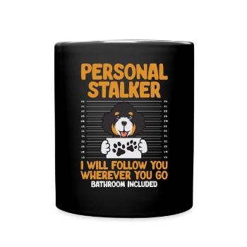 Bernedoodle Hund - Tasse einfarbig - Schwarz - Vorne