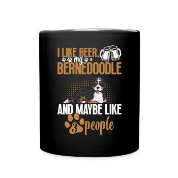 Bernedoodle Hund - Tasse einfarbig - Schwarz - Vorne
