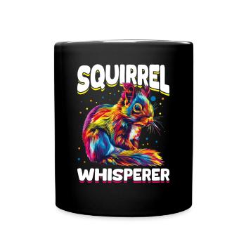 Funny Squirrel Animal Squirrel Whisperer - Full Colour Mug - black - Front
