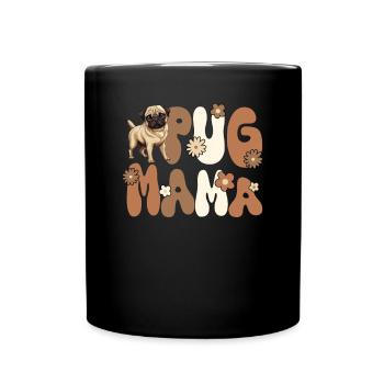 Mops Groovy Mops Mama - Tasse einfarbig - Schwarz - Vorne