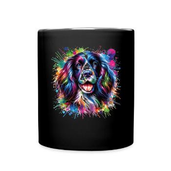 Épagneul springer anglais coloré aquarelle - Mug uni - noir - Devant