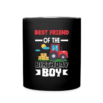Best Friend From Birthday Boy Tractor - Full Colour Mug - black - Front