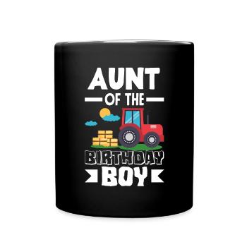 Aunt from Birthday Girl Tractor - Full Colour Mug - black - Front