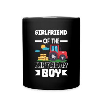 Girlfriend of Birthday Girl Tractor - Full Colour Mug - black - Front