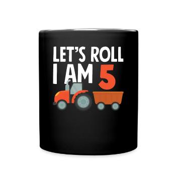5e anniversaire tracteur 5 ans chemise d’anniversaire - Mug uni - noir - Devant