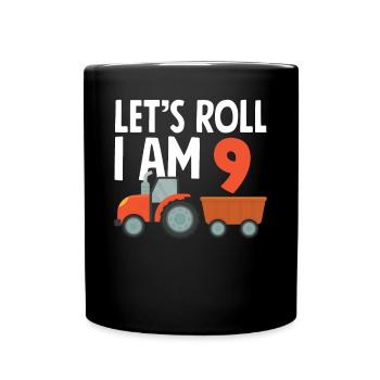 9e anniversaire tracteur 9 ans chemise d’anniversaire - Mug uni - noir - Devant