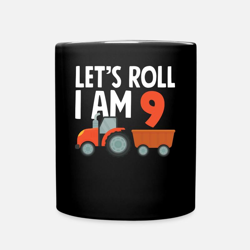 9e anniversaire tracteur 9 ans chemise d’anniversaire - Mug uni - noir