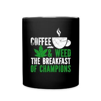 Weed, Café, Cannabis, Stoner, Caféine, Ganja - Mug uni - noir - Devant
