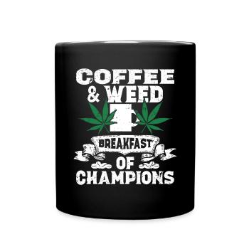 Weed, Café, Cannabis, Stoner, Caféine, Ganja - Mug uni - noir - Devant