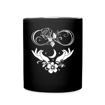 An Occult Rose with Moon and Hands the Roses - Full Colour Mug - black - Front
