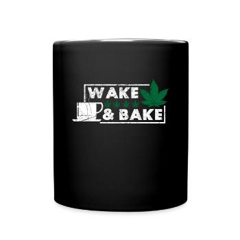 Weed Coffee Cannabis Stoner Koffein Ganja - Tasse einfarbig - Schwarz - Vorne