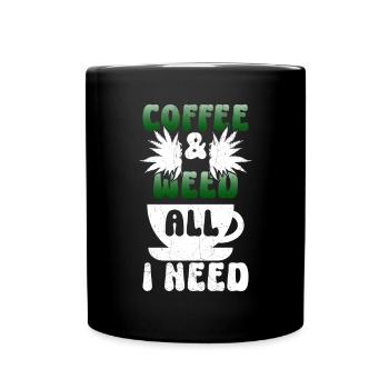 Weed, Café, Cannabis, Stoner, Caféine, Ganja - Mug uni - noir - Devant