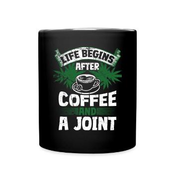 Weed, Café, Cannabis, Stoner, Caféine, Ganja - Mug uni - noir - Devant