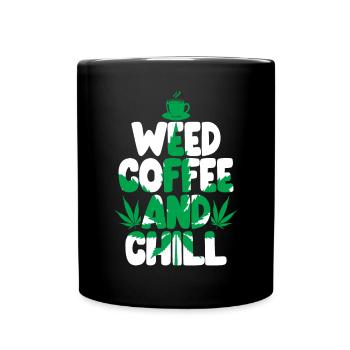 Weed Coffee Cannabis Stoner Koffein Ganja - Tasse einfarbig - Schwarz - Vorne