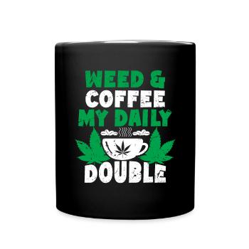 Weed, Café, Cannabis, Stoner, Caféine, Ganja - Mug uni - noir - Devant