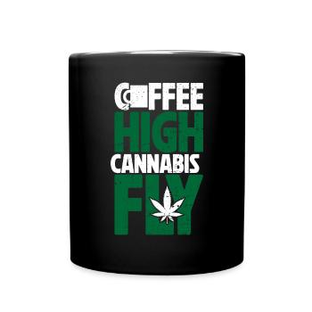 Weed Coffee Cannabis Stoner Koffein Ganja - Tasse einfarbig - Schwarz - Vorne