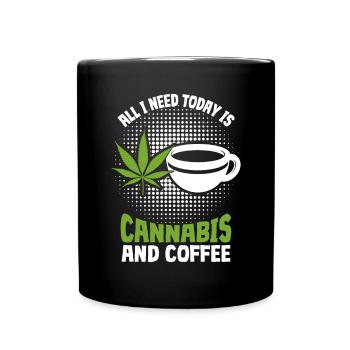 Weed Coffee Cannabis Stoner Koffein Ganja - Tasse einfarbig - Schwarz - Vorne