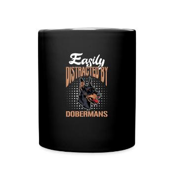 Doberman chien chiens cadeau pour animaux de compagnie - Mug uni - noir - Devant