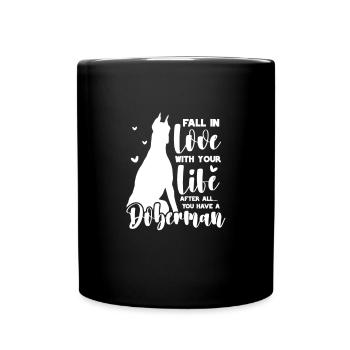 Doberman chien chiens cadeau pour animaux de compagnie - Mug uni - noir - Devant