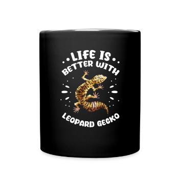 Gecko Salamander Lizard Reptile Gift - Full Colour Mug - black - Front