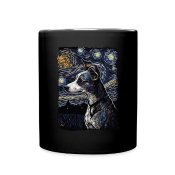 Lévrier italien Nuit étoilée - Mug uni - noir - Devant