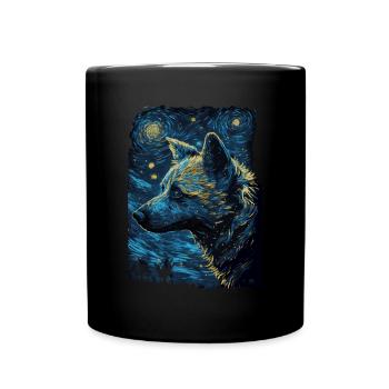 Hyäne Starry Night - Tasse einfarbig - Schwarz - Vorne