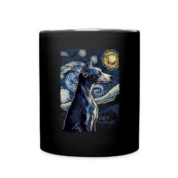 Lévrier italien Nuit étoilée - Mug uni - noir - Devant