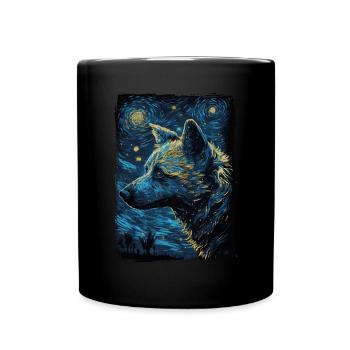 Hyäne Starry Night - Tasse einfarbig - Schwarz - Vorne
