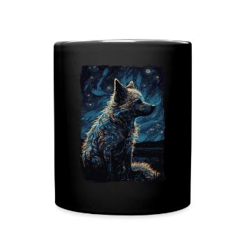 Hyäne Starry Night - Tasse einfarbig - Schwarz - Vorne