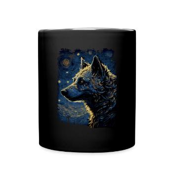 Hyäne Starry Night - Tasse einfarbig - Schwarz - Vorne