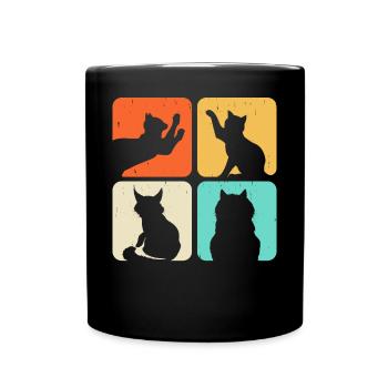 Cat Motif - Full Colour Mug - black - Front