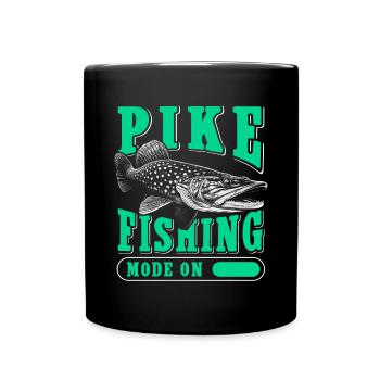 Hecht Angeln Hechtangeln Angler Fischen Geschenk - Tasse einfarbig - Schwarz - Vorne