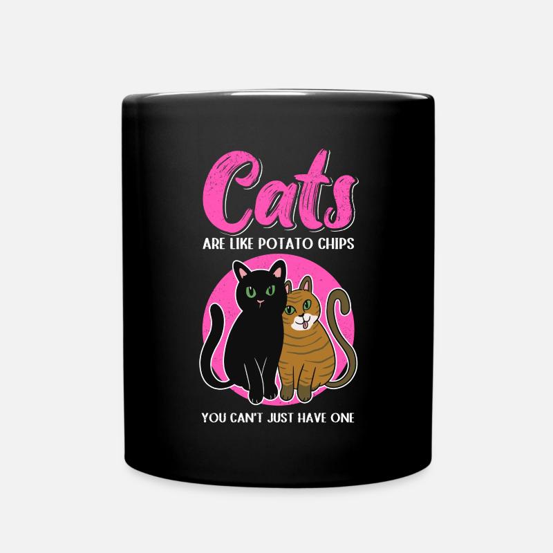 Katzen sind wie Katze Katzenbesitzer Geschenk - Tasse einfarbig - Schwarz