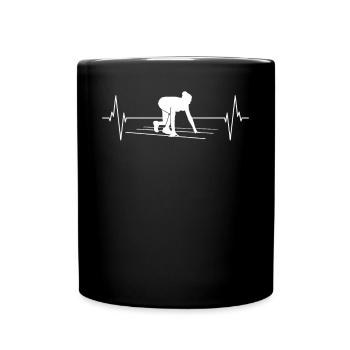Sprint-Herzschlag für Sie - Tasse einfarbig - Schwarz - Vorne