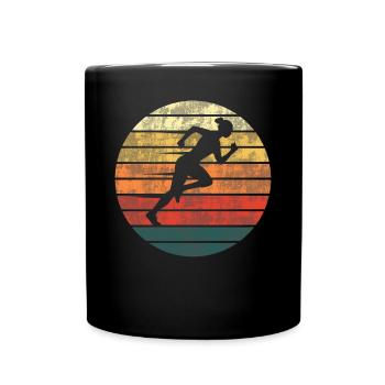 Sonnenlauf - Eleganz in Bewegung - Tasse einfarbig - Schwarz - Vorne