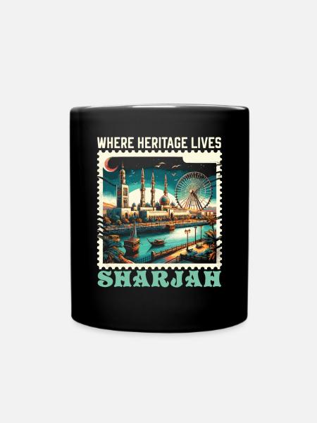 Sharjah UAE Travel Vacation United Arab Emirates - Full Colour Mug - black