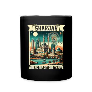 Sharjah Vereinigte Arabische Emirate Reisen Vereinigte Arabische Emirate - Tasse einfarbig - Schwarz - Vorne