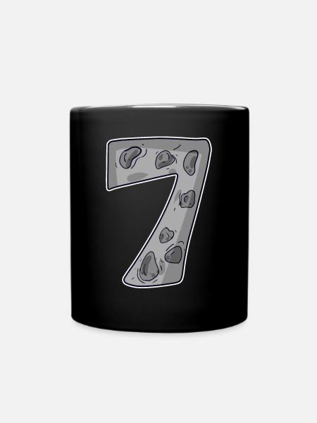 7 Zahl Sieben Nummer Symbol Zeichen - Tasse einfarbig - Schwarz