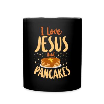 Les enfants amoureux des crêpes J’aime Jésus - Mug uni - noir - Devant