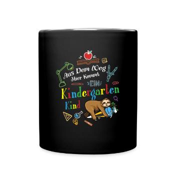 Out of the way: Here comes a kindergartner - Full Colour Mug - black - Front
