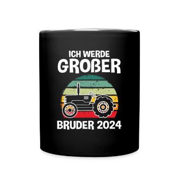 Ich Werde Großer Bruder 2024 - Tasse einfarbig - Schwarz - Vorne