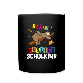 Bääm Finally Schoolchild Sloth School Enrollment - Full Colour Mug - black - Front