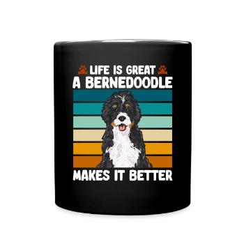 Bernedoodle Dog - Full Colour Mug - black - Front